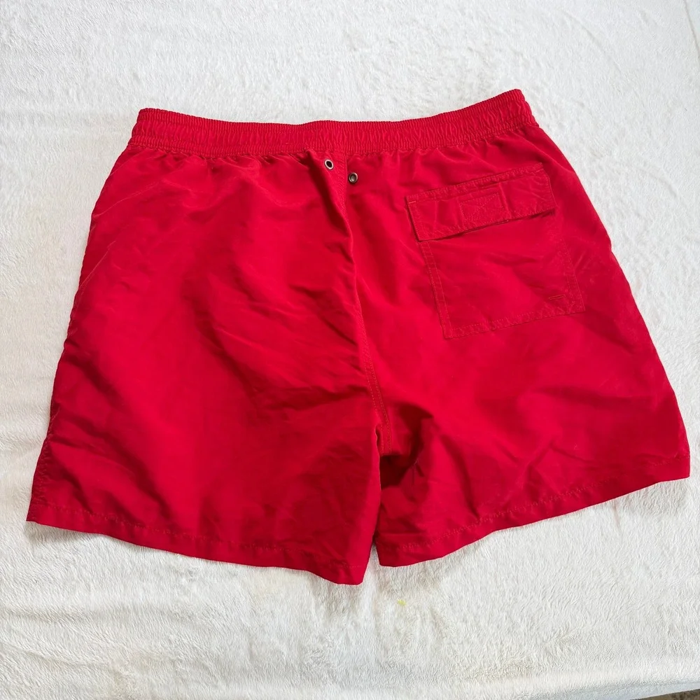 Polo Ralph‎ Lauren Swim Trunks Men XL Red Excellent Mesh Lined Nylon Shorts